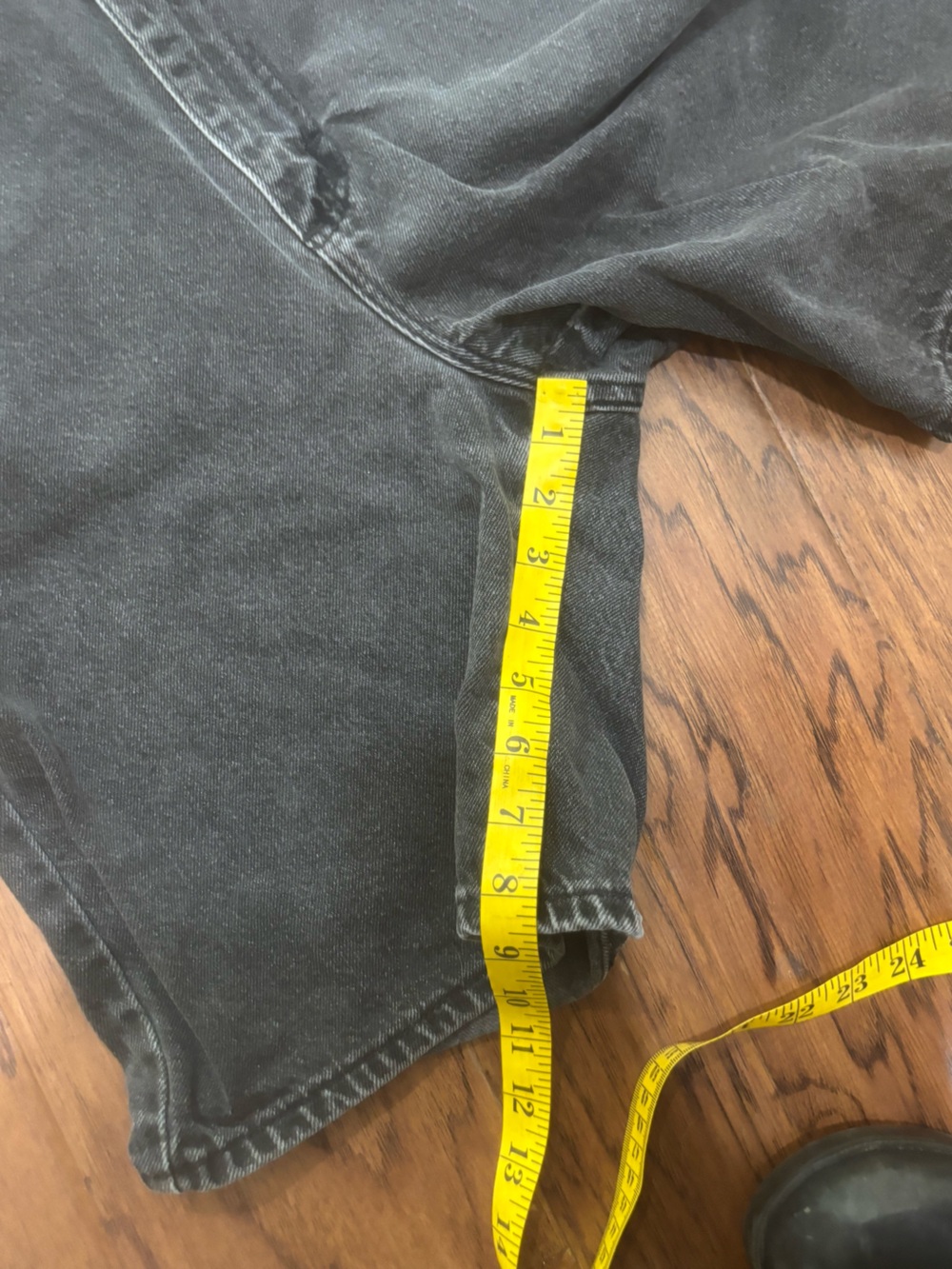 Vintage Lee Black Denim Jorts High Rise Shorts Size 10womens - Picture 7 of 9